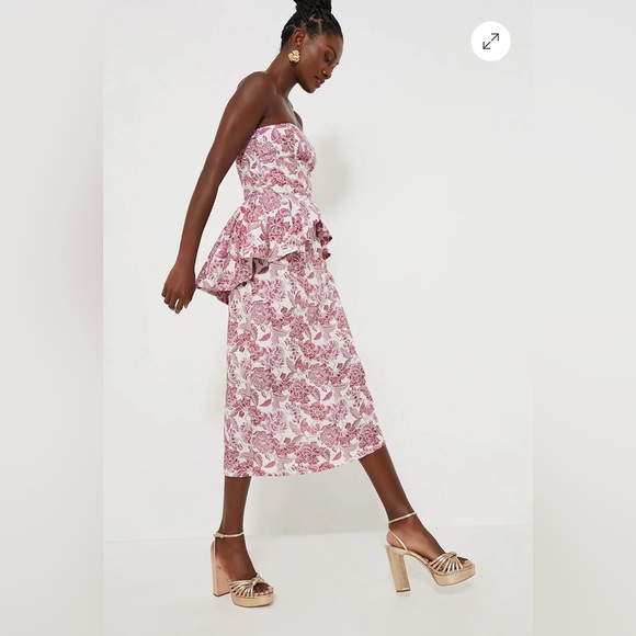 Tuckernuck Hyacinth House Rosewood Floral Roxanne Midi Dress - Picture 3 of 4